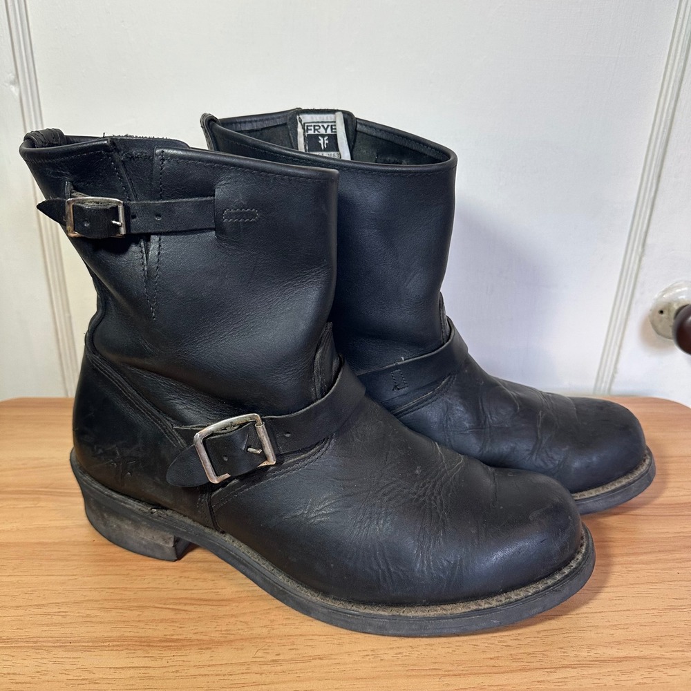 Frye Engineer Boots Black Leather Mens 11 87850 Made in USA